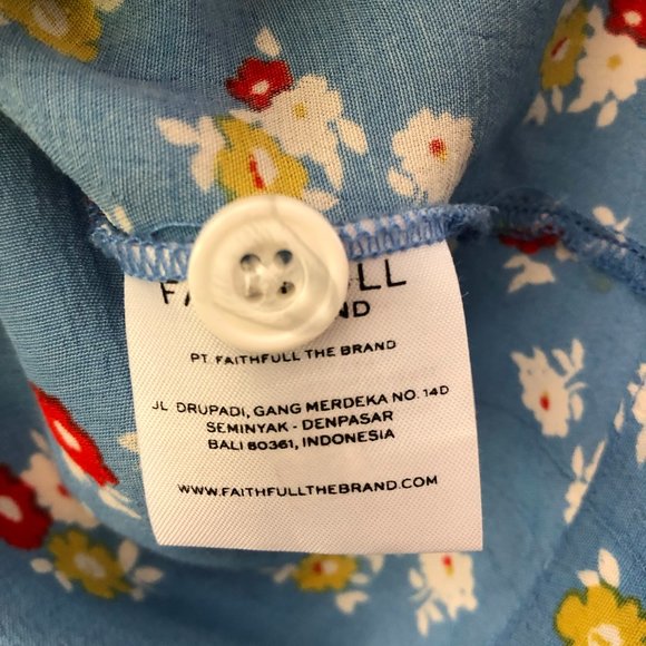 Faithfull The Brand | Uma Shirt Blue Jasmine Floral Print Size S - Picture 8 of 9